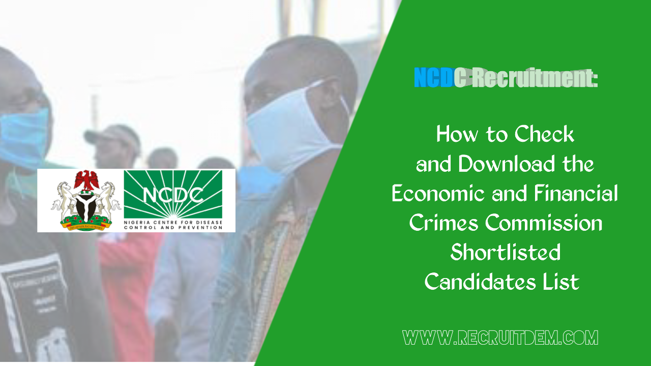 NCDC Recruitment 2024 Requirements And Application Form RecruitDem